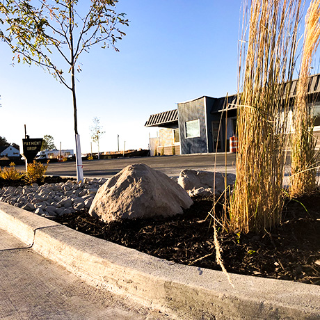 sunken firepit custom landscaping in rexburg idaho